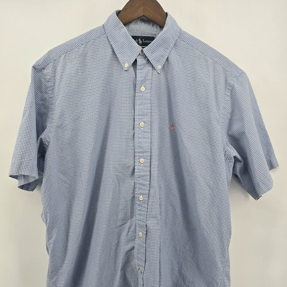 Ralph Lauren Men's Classic Fit Short Sleeve Gingham Button Down Shirt Size L - Picture 3 of 6